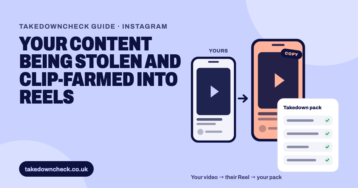 Illustration: Your content being stolen and clip-farmed into Reels